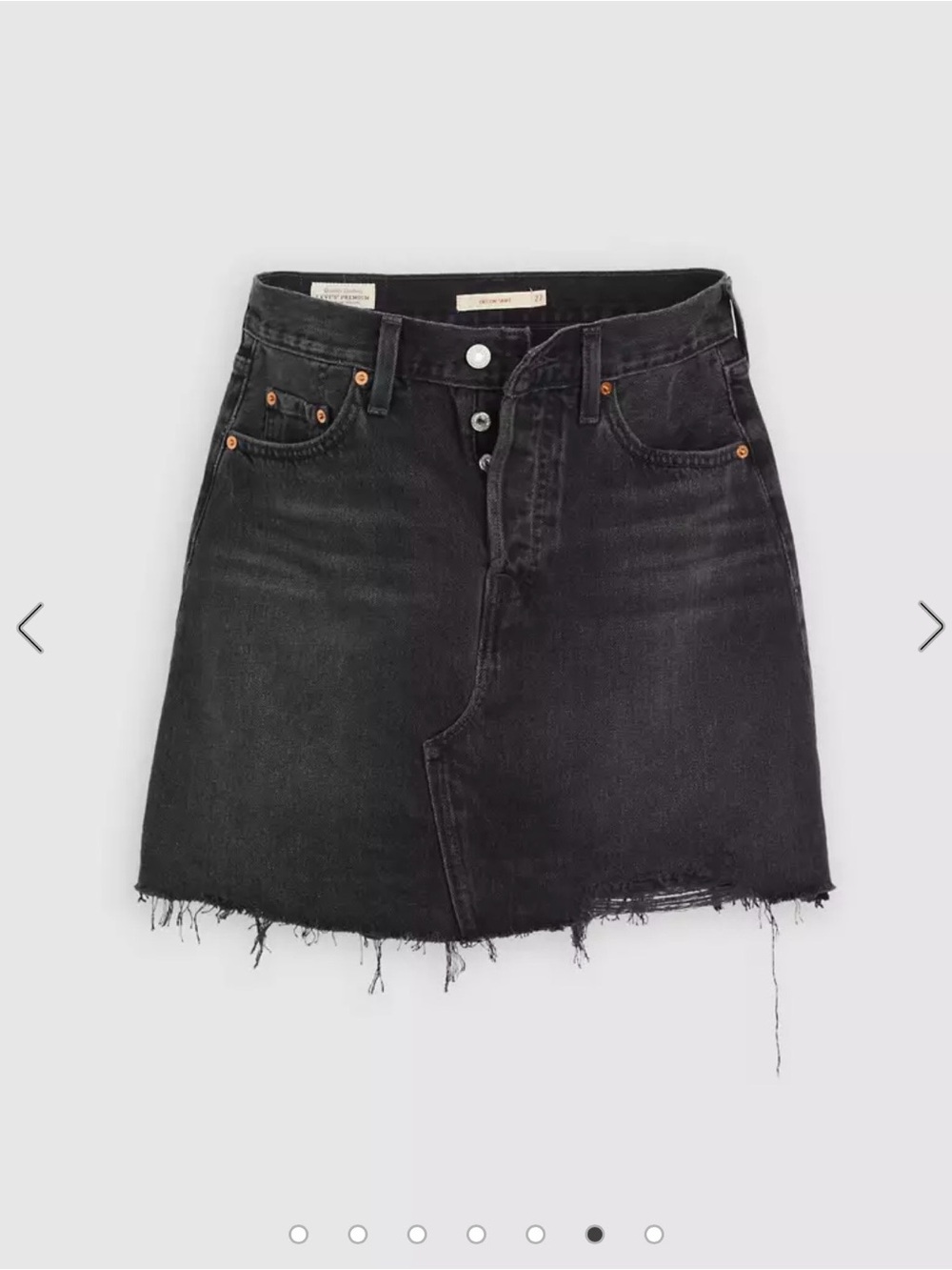 Levi’s Premium Deconstructed Black Distressed Denim Skirt - Picture 3 of 8